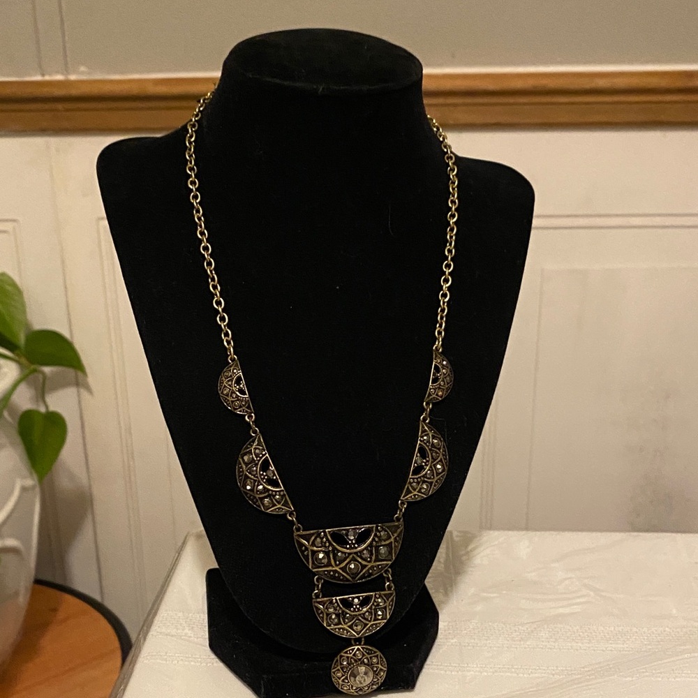 Gold-Tone Layered Filigree Pendant Necklace - Women Jewelry